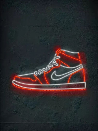 Poster Chicago Sneakers Snk114 40cm x 50cm Rahmen in Braun Holz