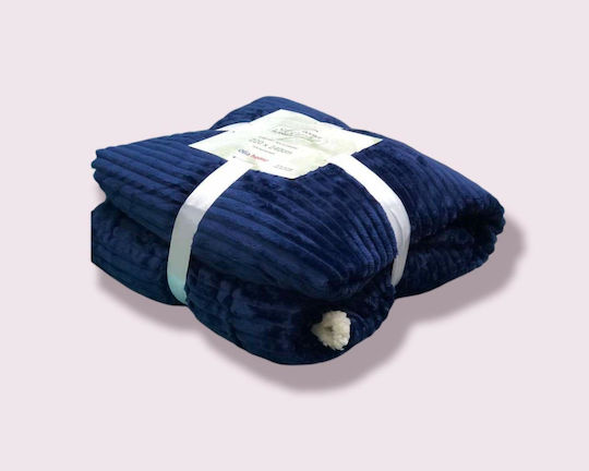 Одеяло Полар Козина Sherpa Двойно Синьо 220×240см – 95-103