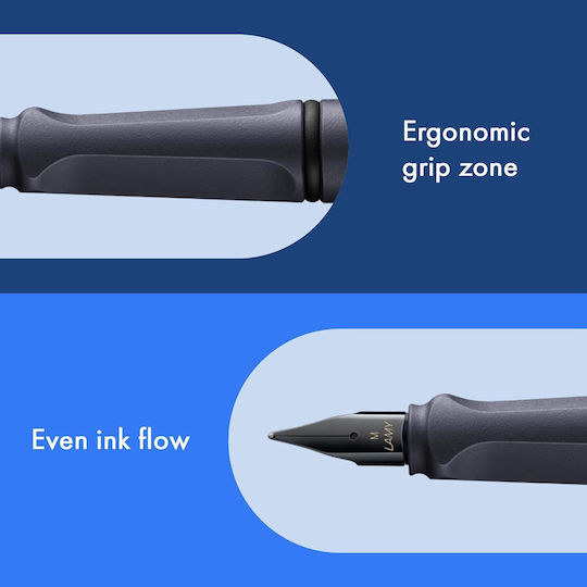 Lamy Safari Писалка Fine Сива от Inox с Черно Мастило