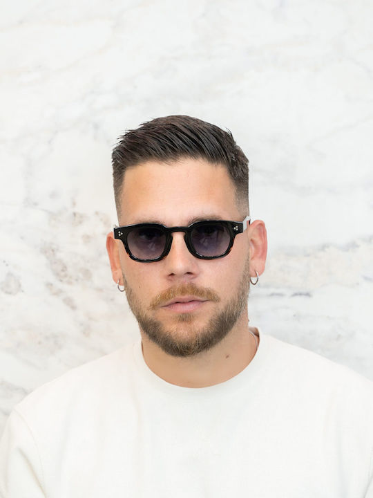 Monte Napoleone Unisex Sunglasses with Black Frame and Blue Lenses MN522632-C3