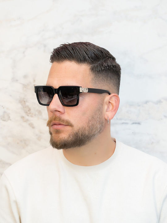 Monte Napoleone Unisex Sunglasses with Black Frame and Black Lenses MN522610 C1