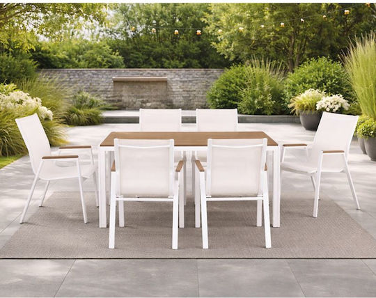 Virna Garten- und Outdoor-Möbelsets 7 Stück Weiß E6797,2S