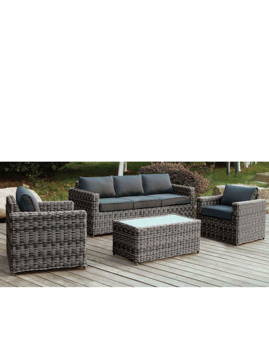 Arizona Outdoor Living Room Set 4 Pieces Anthracite with Pillows