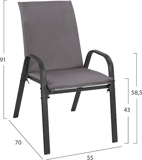 Set Sala De Mese Pentru Exterior 5 Piese Gri Cu Perne