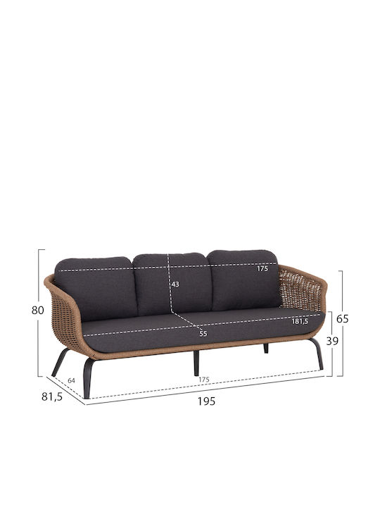 Garten- und Outdoor-Möbelsets 5 Stück Grau mit Kissen