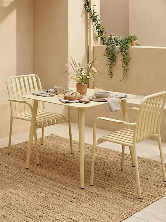 Dining Set for Small Outdoor Spaces Heven 3 Pieces Champagne