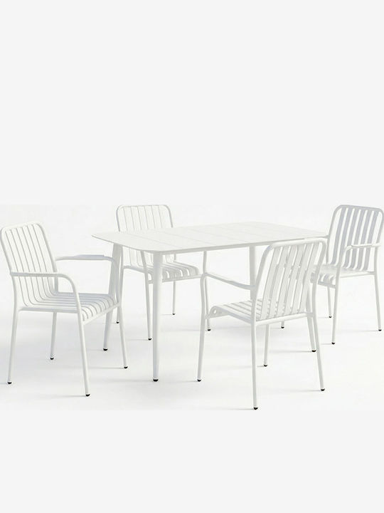 Garden & Outdoor Furniture Sets Dining Room Set Heven 5 Pieces White