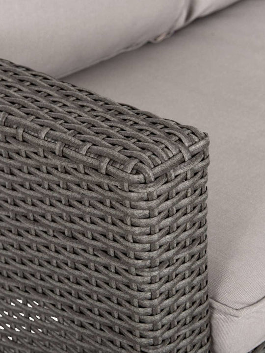 Outdoor Living Room Set 2 Pieces Gray with Pillows