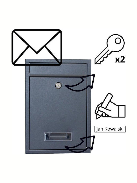 Saska Garden Outdoor Inox Mailbox In Pink Colour 21.5x9x31cm