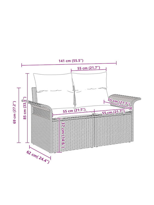 Garden & Outdoor Furniture Sets Living Room Set 6 Pieces Black
