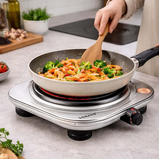 Sokany 1500w Electric Cooking Plate 5 Power Levels Cooking Silver