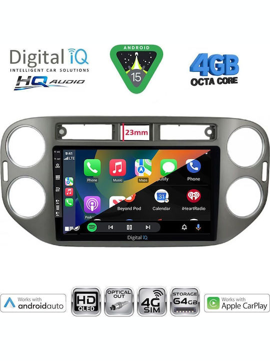 Digital IQ Car Audio System for Volkswagen Tiguan 2011-2016 Bluetooth USB WiFi GPS Apple CarPlay Android Auto with 9" Touch Screen