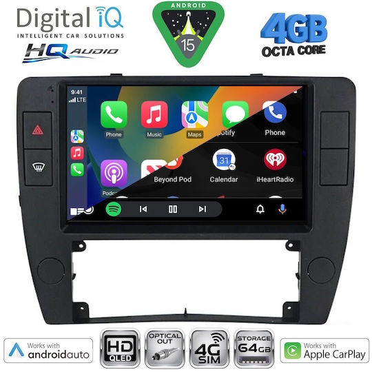Digital IQ Car Audio System for Volkswagen Passat 2000-2005 Bluetooth USB WiFi GPS Apple CarPlay Android Auto with 9" Touch Screen