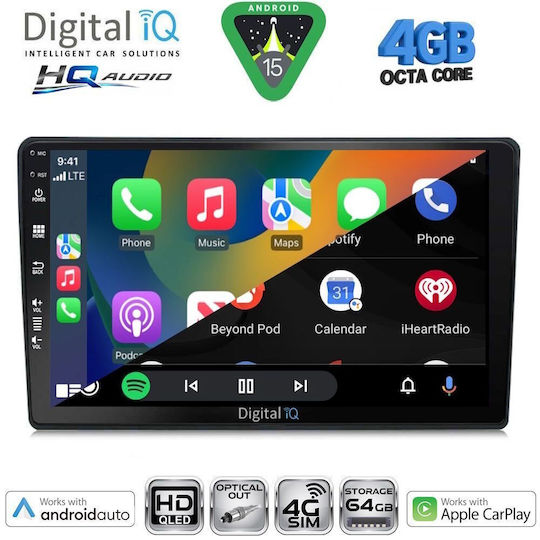 Digital IQ Car Audio System for Toyota Yaris 1999-2006 (Bluetooth/USB/WiFi/GPS/Apple CarPlay/Android Auto) with 9" Touch Screen