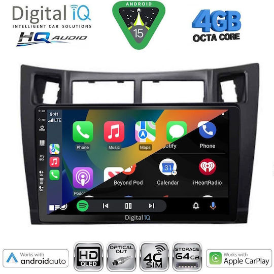 Digital IQ Car Audio System for Toyota Yaris 2006-2011 (Bluetooth/USB/WiFi/GPS/Apple CarPlay/Android Auto) with 9" Touch Screen