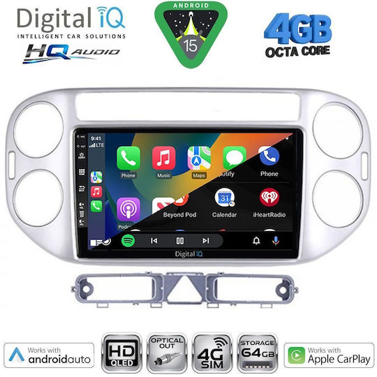 Digital IQ Car Audio System for Volkswagen Tiguan 2004-2011 Bluetooth USB WiFi GPS Apple CarPlay Android Auto with 9" Touch Screen
