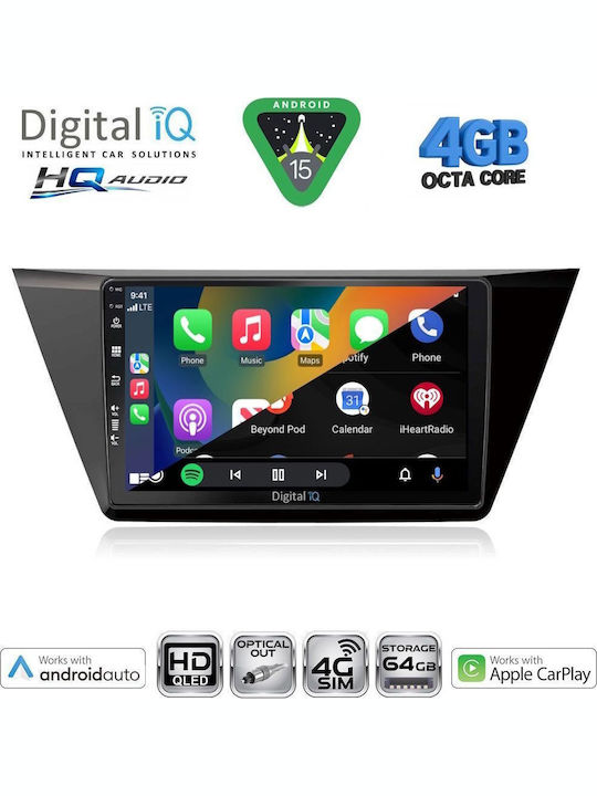 Digital IQ Car Audio System for Volkswagen Touran 2016-2026 Bluetooth USB Wi-Fi GPS Apple CarPlay Android Auto with 10 Inch Touch Screen DIGITAL IQ BXK 19769 CPAA