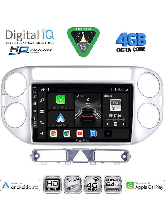 Digital IQ Car Audio System for Volkswagen Tiguan 2004-2011 Bluetooth USB WiFi GPS Apple CarPlay Android Auto with 9" Touch Screen