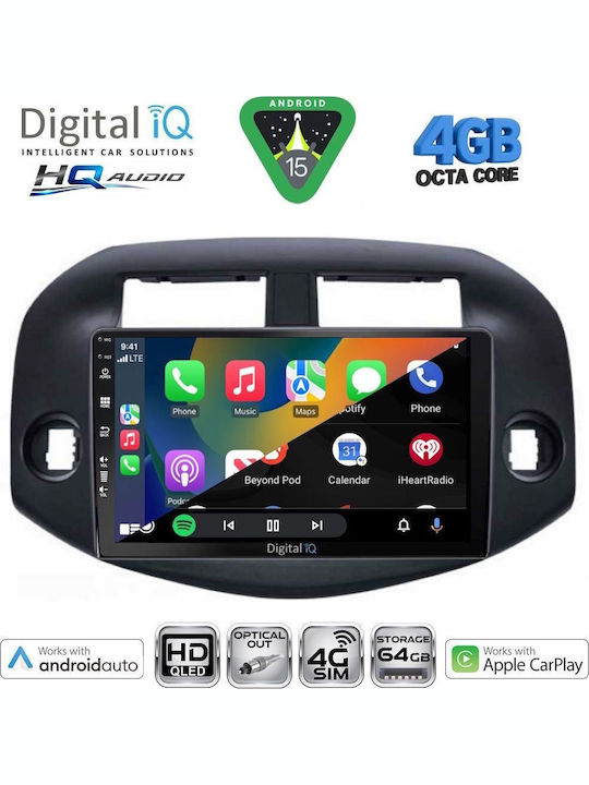 Digital IQ Car Audio System for Toyota RAV 4 2000-2006 with A/C Bluetooth USB WiFi GPS Apple CarPlay Android Auto with 9" Touch Screen