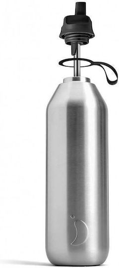 Chilly's Series 2 Flip Thermos Bottle Stainless Steel BPA Free 1lt with Straw