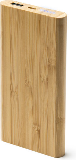 Bamboo Power Bank 6000mAh με Θύρα USB-A Καφέ