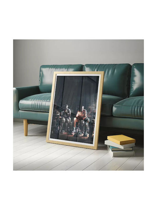 Poster NBA Kobe Trophies Snk063 40cm x 50cm Brown Wooden Frame