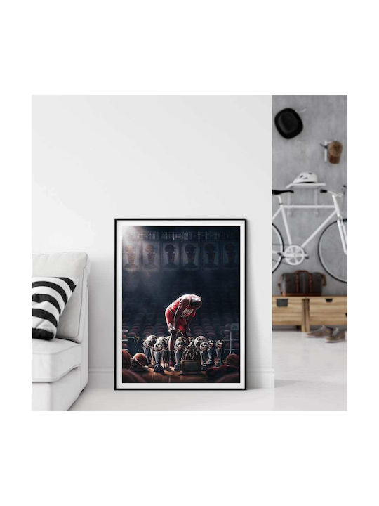 Poster Nba Jordan Trophies Snk62 40cm X 50cm Κορνίζα Καφέ Ξύλου