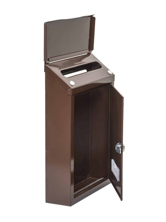 Cutie Poștală De Exterior Metalică În Culoare Maro 21.7x7x30cm
