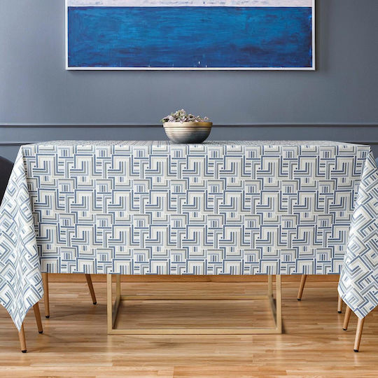 Decoration Fabric By Meter Width 140cm Labyrinth Blue