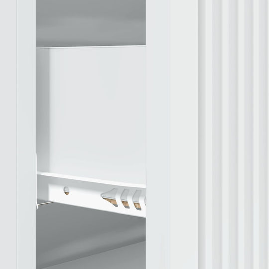 Bedroom Chest of Drawers made of Wood and Metal with 3 Drawers White 66x34.5x90cm