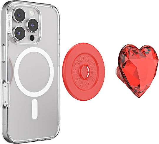 Pop-Sockets Smartphone Popgrip Premium Magsafe Stand Selfie Kristall Effekt Rote