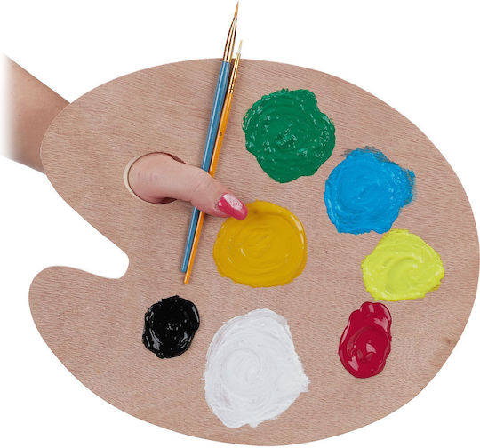 Relaxdays Wooden Mixing Palette Light Brown 0.4x25x30.5 Cm