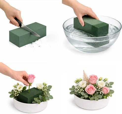 Set 20 Blocuri Spumă Florală Naturală Flori Artificiale Zola Aranjamente Florale Cu Absorbție Ridicată 23 X 11 X 8 Cm Verzi