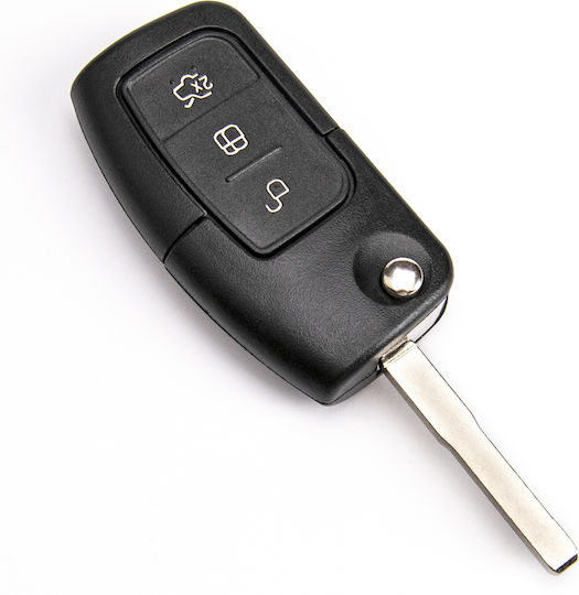 Калъф за Ключ за Автомобил Ford Fiesta Focus Galaxy Mondeo Kuga 3 Бутона Hu101