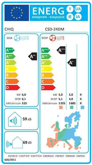 CHiQ CSD-DM Климатик Inverter 24000 BTU A++/A+ с WiFi