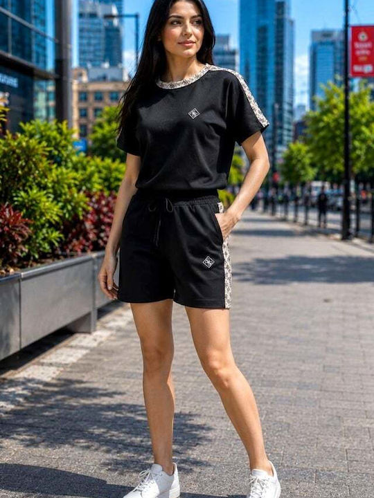 Damen-Shorts - Bermudas Set mit Aktivbekleidung Shorts Schwarz