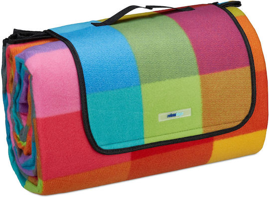 Pătură Picnic Relaxdays 200x300cm Verde Gri Cu Model Carouri 6-9 Persoane 1,4kg