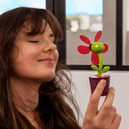 Handheld Fan Flower Rechargeable Base Rechargable Ventifleur Flower Purple