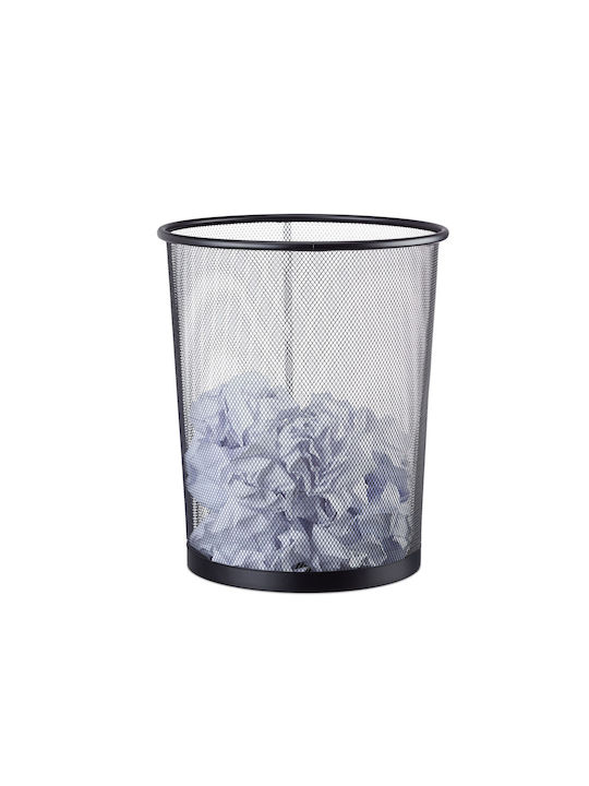 Relaxdays Metal Trash Bin 19l 35x30x24cm Black