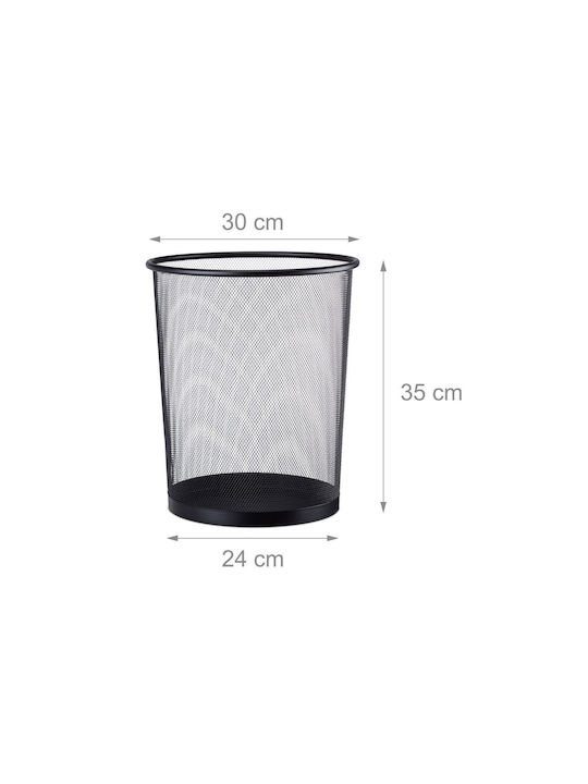 Relaxdays Metal Trash Bin 19l 35x30x24cm Black