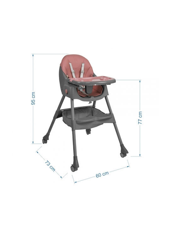 Bebe Stars Comfy Foldable Baby Highchair 2 in 1 with Adjustable Height Green