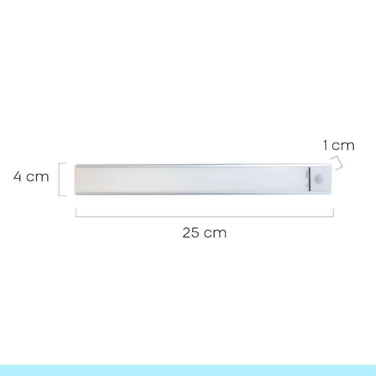 Lampa Iluminat LED Reîncărcabil cu Comutator pentru Dulapuri cu Alimentare pe Baterie și Senzor de Mișcare
