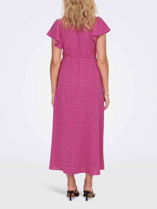 Summer Midi Wrap Dress Very Berry