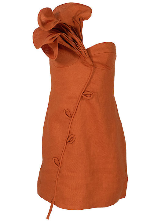 Summer Mini Dress for Wedding / Christening Orange Flower