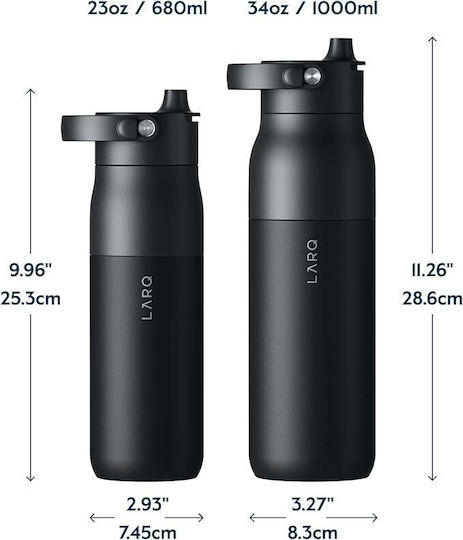 Thermos Bottle 1lt Swig Top Obsidian Black With Handle