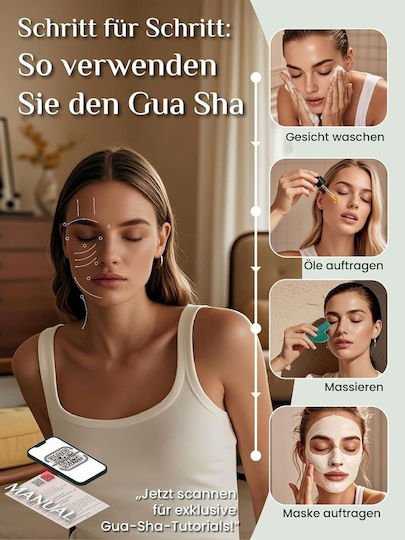 Rena Chris Εργαλείο Gua Sha από Πράσινο Χαλαζία 1τμχ