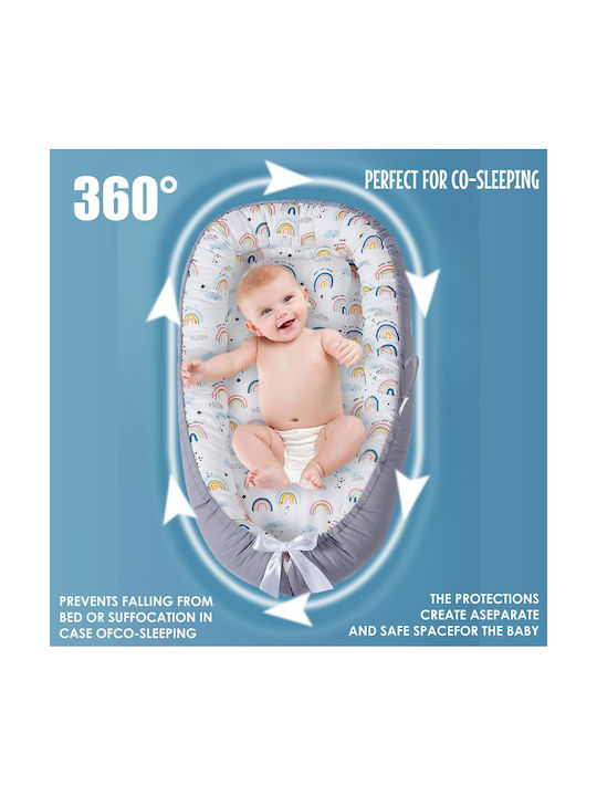 Linomag Pernă pentru bebeluși în formă de cuib White/light Gray 55x90buc