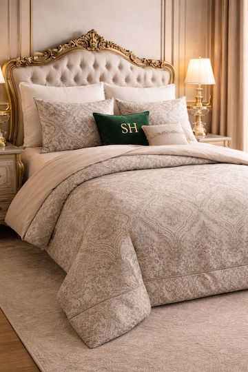 SteweHome Σετ Διπλή 200x230cm Stewehome Σετ Παπλωματοθήκης Με Σεντόνι Με Λάστιχο Διπλό Από Βαμβάκι 200x230 Cm · Ste-020741-v41227