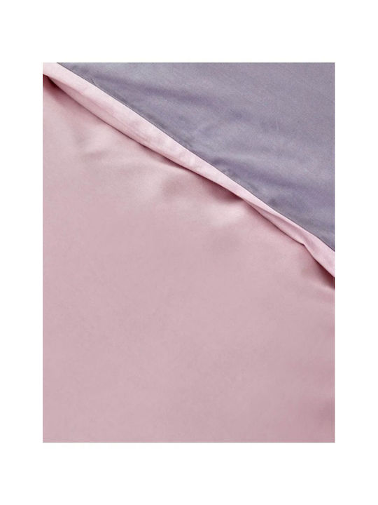 SteweHome Cotton Duvet Cover Set 200x200cm Double With 2 Pillowcases Pink