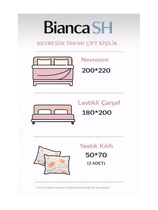 SteweHome Cotton Duvet Cover Set 200x230cm Double With 2 Pillowcases & 1 Bed Sheet Blue8